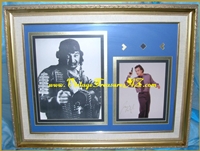 Image for Belushi Brothers (James/Jim & John) Movie Scenes Photos Pair Elaborately Matted & Framed-Under-Glass - James Belushi Autographed (Autograph) “James Bond 007”-esque Gun Pose Hand-Signed 1991 Color Photograph AND John Belushi as “Wild Bill Kelso” Unsigned “1941” Film B&W Photo <b><span style='color:red'>*****STANDARD PARCEL POST SHIPPING INCLUDED – DOMESTIC ORDERS ONLY!*****</span></b><span style='color:purple'>